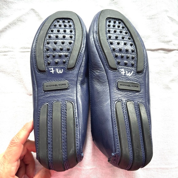 NWOT MICHAEL Michael Kors Lindsey Leather Ballet Flats navy SZ 8 M - Picture 8 of 14